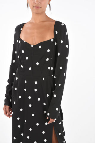 Polka Dot Long Sleeve Midi Dress