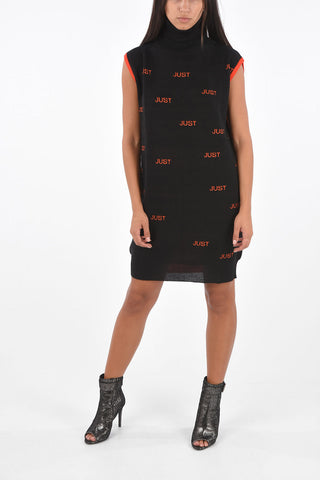 Vestito mini in Maglia con Collo Alto
