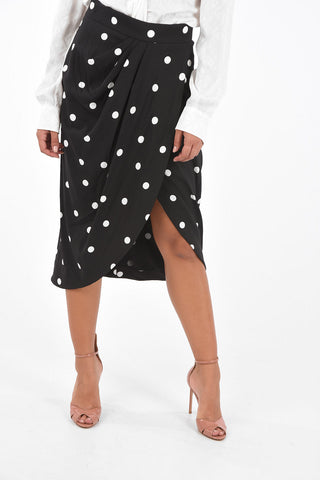 Polka Dot Draped Tulip Skirt