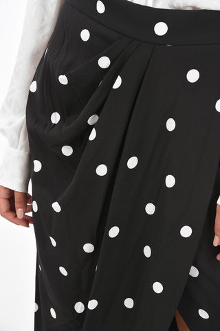 Polka Dot Draped Tulip Skirt