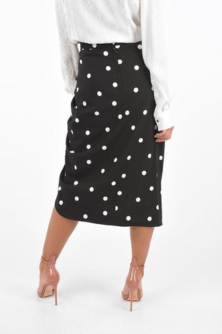 Polka Dot Draped Tulip Skirt