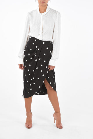 Polka Dot Draped Tulip Skirt