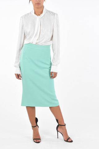Back Losure Midi Cady Skirt