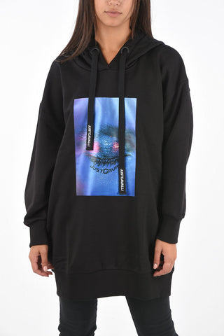 Printed Maxi Sweatshirt with Hood