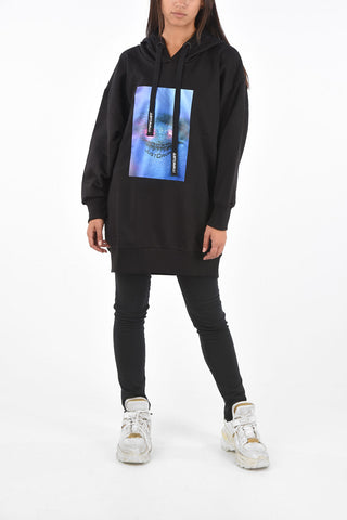Printed Maxi Sweatshirt with Hood