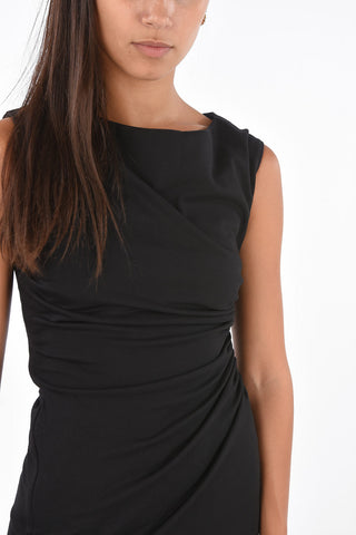 Side Vent Draped Floor Dress