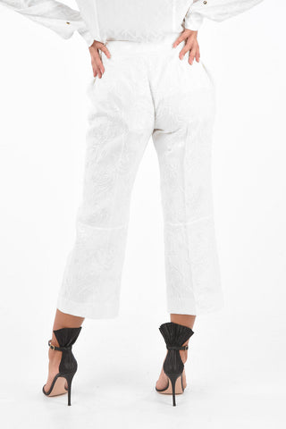 Ceramic Flower Application Jacquard Palazzo Pants