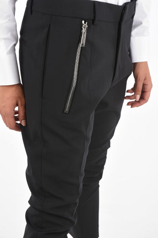 Pantaloni in Lana vergine con Dettaglio Zip