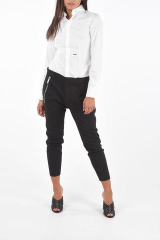 Pantaloni in Lana vergine con Dettaglio Zip