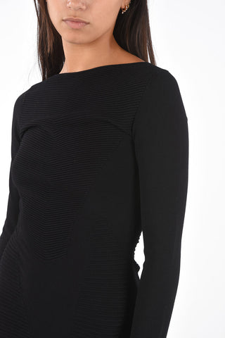 Super-Stretch Fabric Long Sleeve Sheath Dress