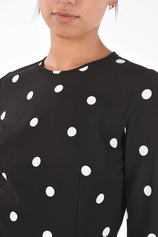 Blusa a Pois con Zip Sul Retro