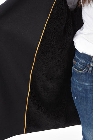 Faux-Fur Collar Double-Breasted Coat