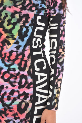Side Logo Band Printed Mini Bodycon Dress