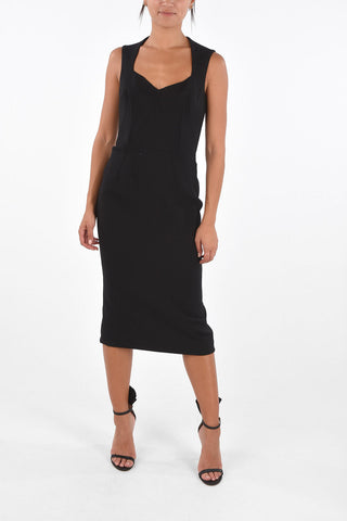 Virgin Wool Lined Sleeveless Dress