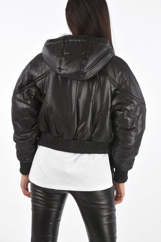 Reversible Cropped Maxi Puffer Jacket with Hood
