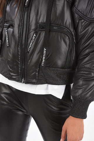 Reversible Cropped Maxi Puffer Jacket with Hood