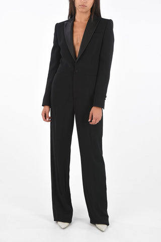 Long Sleeve Peak Lapel Jumpsuit