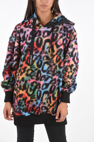 Printed Maxi Sweatshirt with Hood