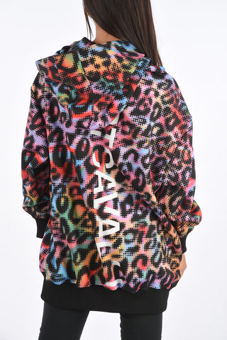 Printed Maxi Sweatshirt with Hood