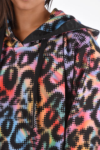 Printed Maxi Sweatshirt with Hood