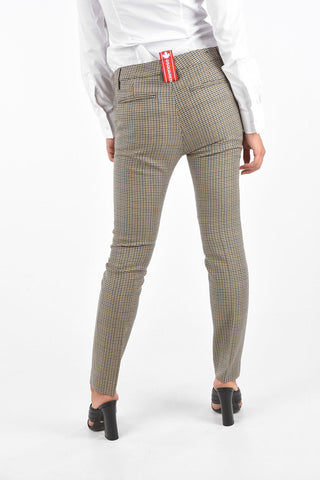 Pantaloni Pied-De-Poule Cool Girl Fit in Lana Vergine