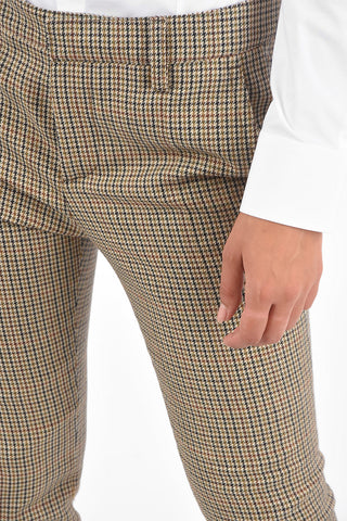 Pantaloni Pied-De-Poule Cool Girl Fit in Lana Vergine