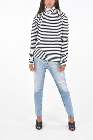 Striped New Diana Fit Turtle-Neck Sweater