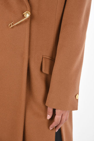 Coat with Decorative Brooch