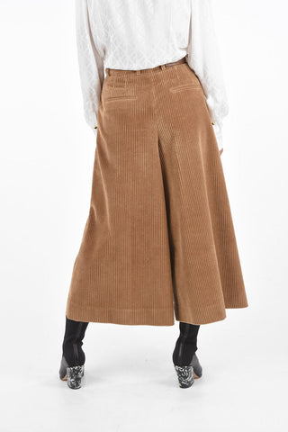 Courduroy Cropped Wide Pants