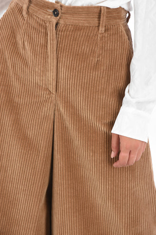 Courduroy Cropped Wide Pants
