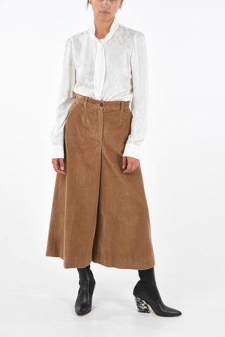 Courduroy Cropped Wide Pants