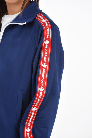 Full Zip Sweatshirt with Logoed Side Bands