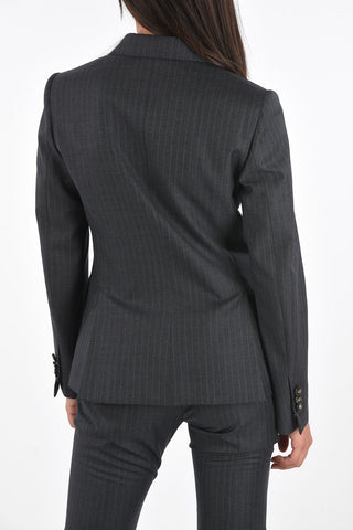 LONDON Virgin Wool 4 Pocket Pinstriped Suit