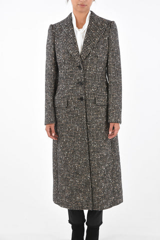 Wool and Alphaca Peaked Lapel Chesterfield Coat