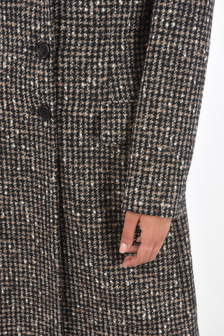 Wool and Alphaca Peaked Lapel Chesterfield Coat