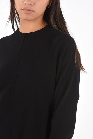 Jetted Pocket Long Sleeve Shift Dress
