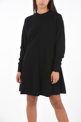 Jetted Pocket Long Sleeve Shift Dress