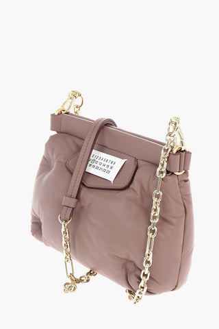 MM11 Leather Glam Slam Cluch Bag with Chain Shoulder Removable