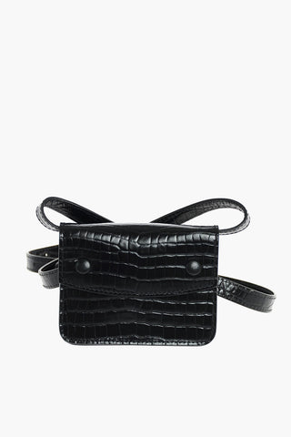 MM11 crocodile print leather crossbody mini bag