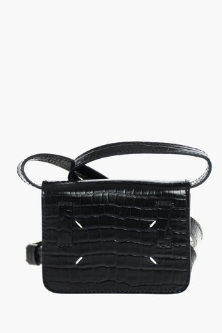 MM11 crocodile print leather crossbody mini bag