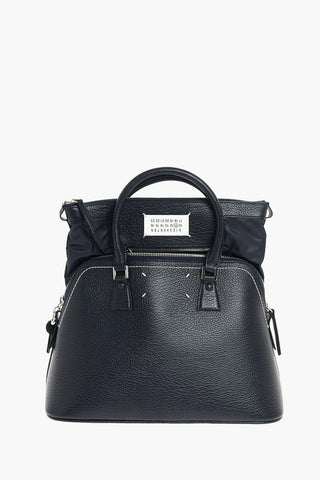MM11 textured leather Tote bag with removable shoulder strap