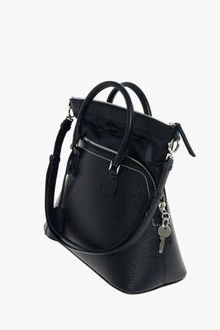MM11 textured leather Tote bag with removable shoulder strap