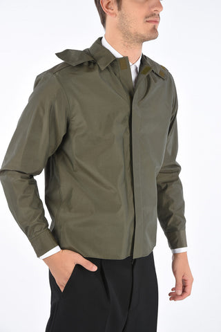 Cotton and Silk CAGE Removable Hood Shirt