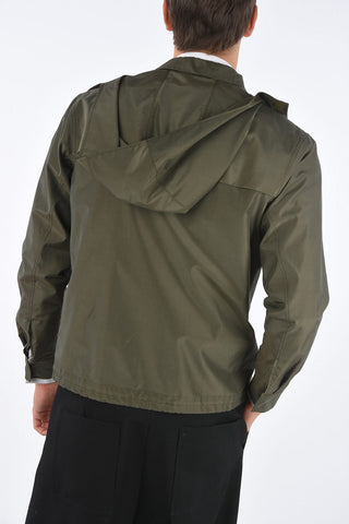 Cotton and Silk CAGE Removable Hood Shirt