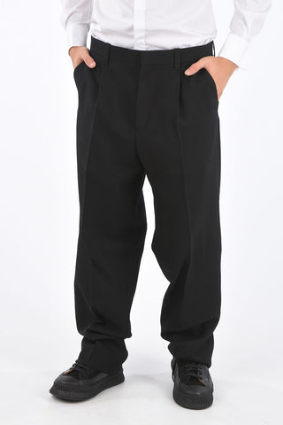Virgin Wool Patch Pocket No Hem Pants