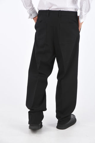 Virgin Wool Patch Pocket No Hem Pants