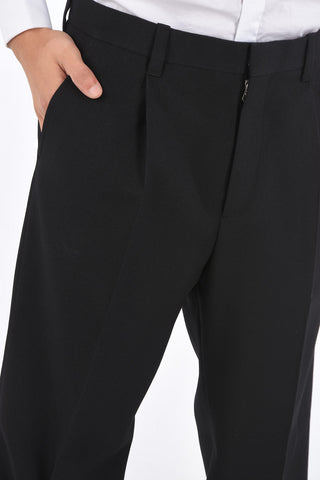 Virgin Wool Patch Pocket No Hem Pants