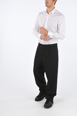 Virgin Wool Patch Pocket No Hem Pants