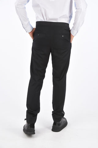 Virgin Wool 4 Pocket Elastic Waist Band Pants