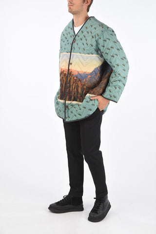 Floral Printed ISM Quilted Duster Coat